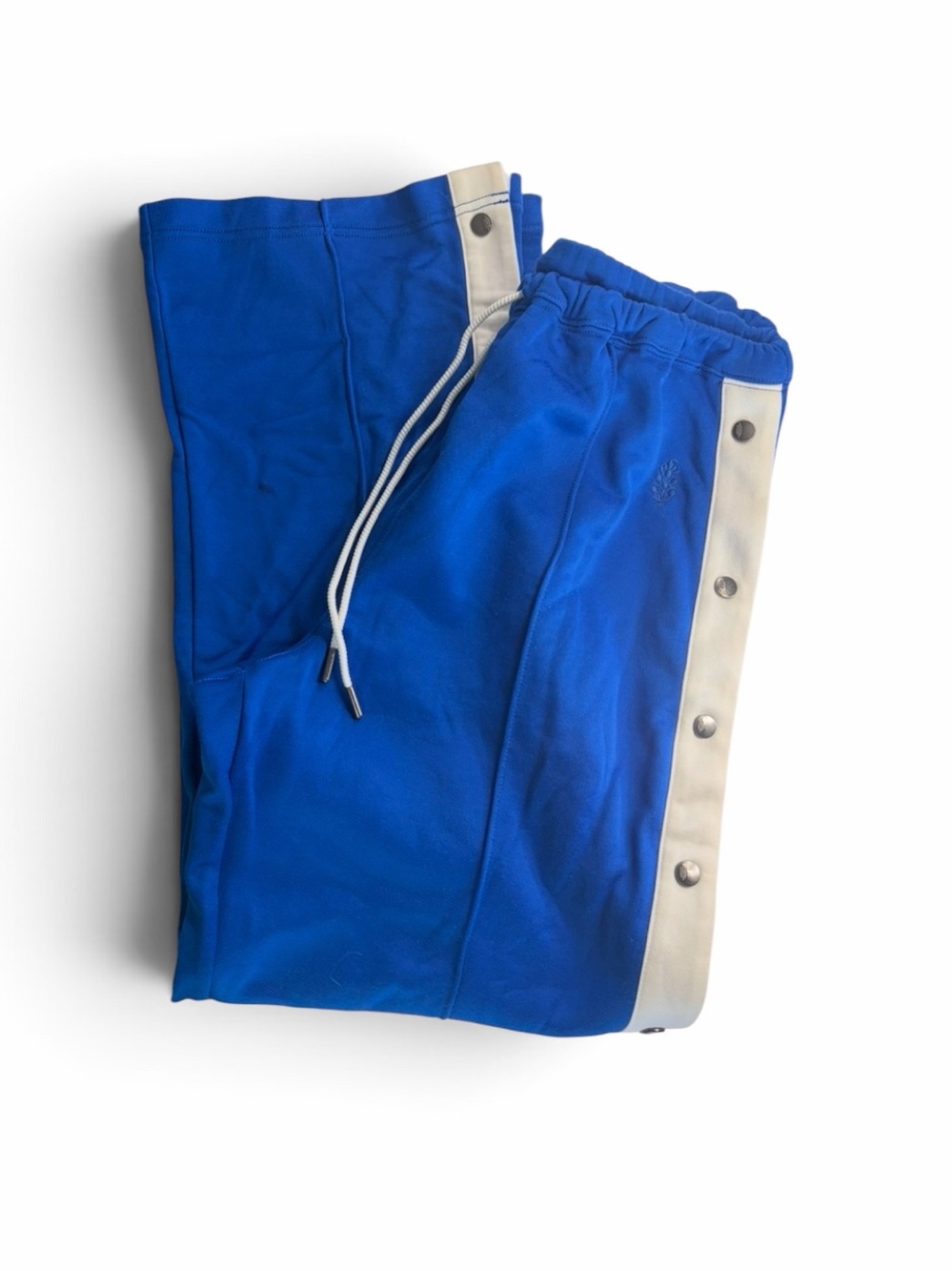 Free People Blue Side-Stripe Snap Track Pants, XL - Picture 3 of 7